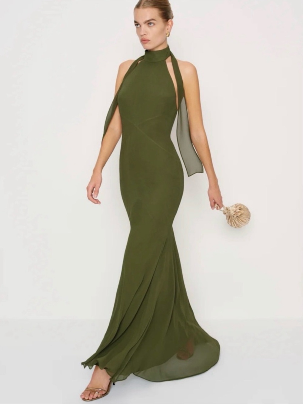 REFORMATION Shanelle Dress in Olive 6